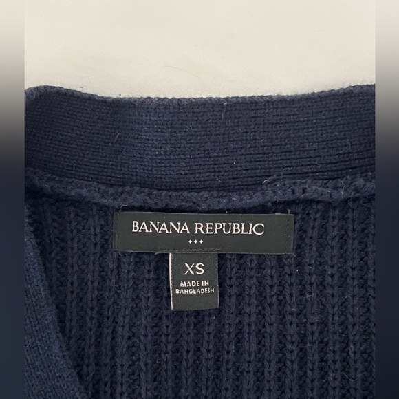 Banana Republic Factory Chunky Cotton Cardigan navy - Picture 2 of 3